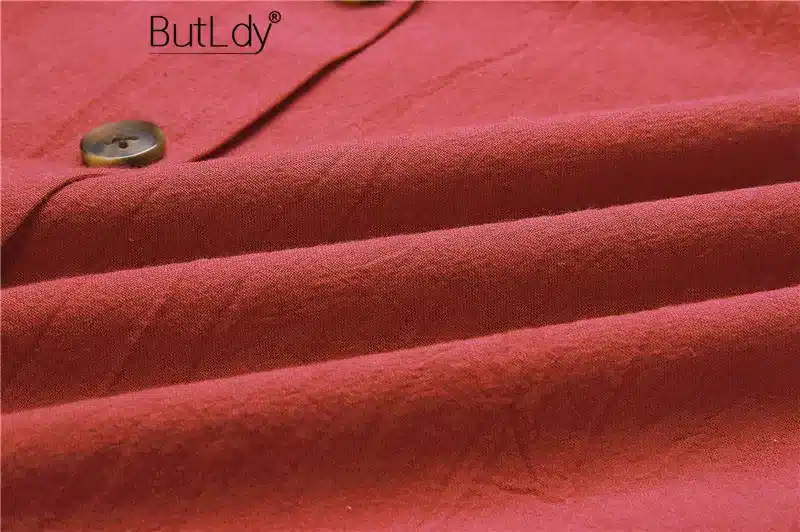 Long Sleeve V-Neck Pockets Button Dress Women 2018 Summer Autumn Midi Shirt Dress Sexy Casual A-Line Beach Sundress Ladies Dress 93