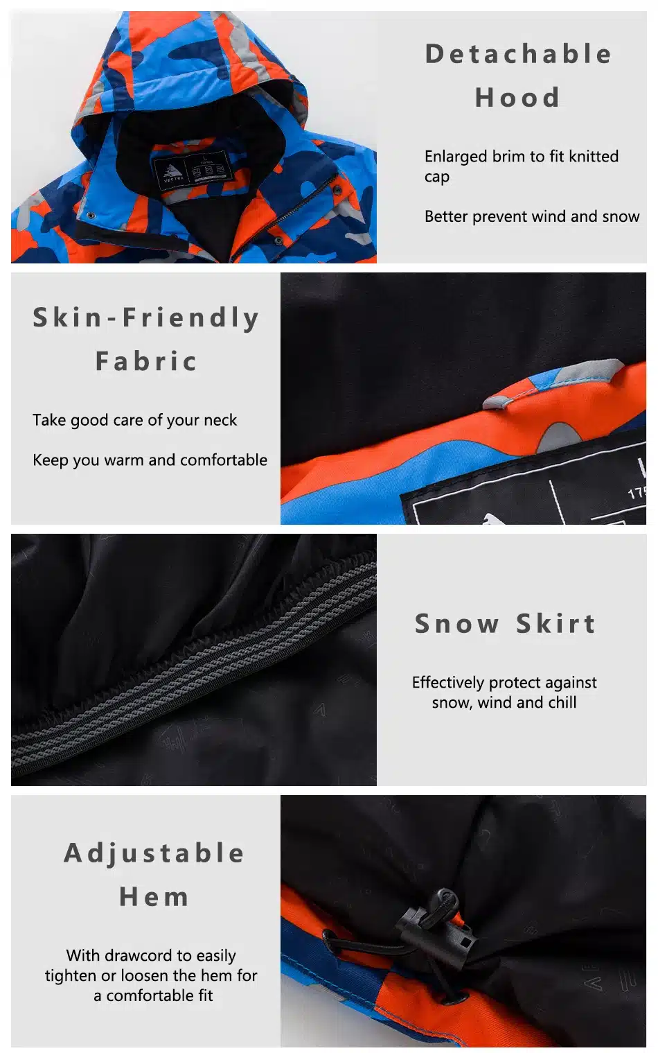 VECTOR Warm Winter Ski Suit Set Men Windproof Waterproof Skiing Snowboarding Suits Set Male Outdoor Ski jacket + Pants Brand 22