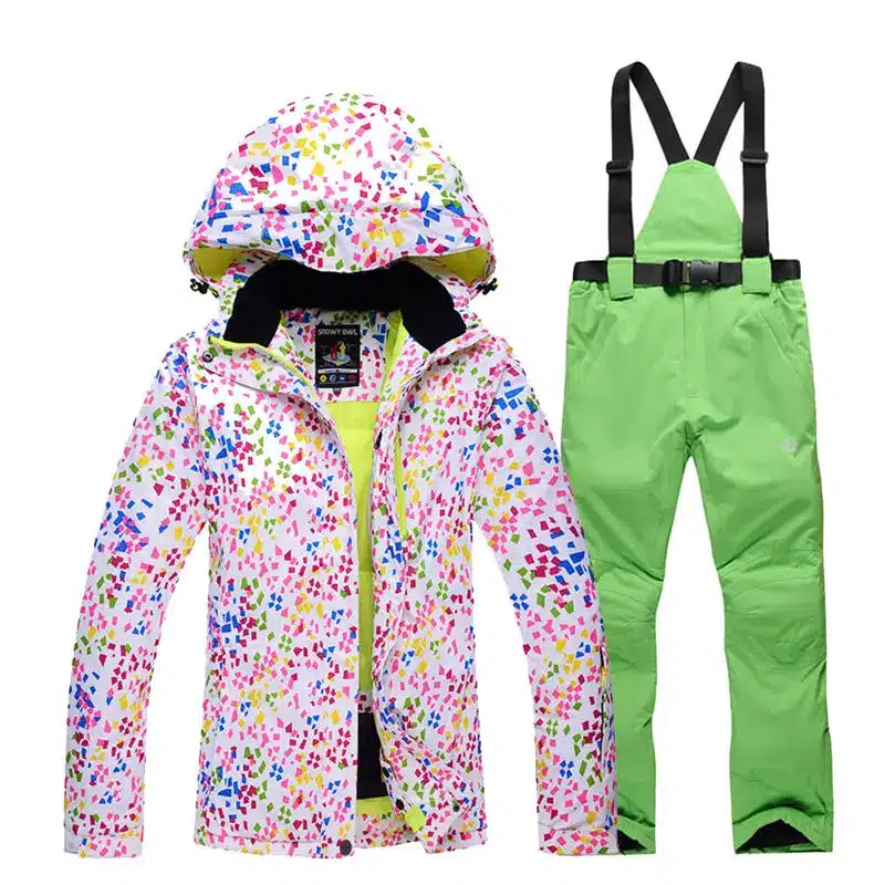 Cheaper woman skiing suit sets snowboarding clothes waterproof windproof winter Snow Costumes jackets +bibs pants Ski suit Hot 14