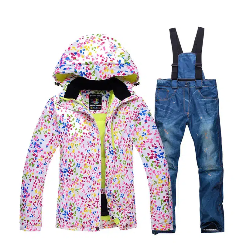 Cheaper woman skiing suit sets snowboarding clothes waterproof windproof winter Snow Costumes jackets +bibs pants Ski suit Hot 15