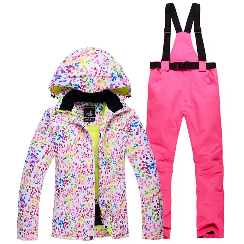 Cheaper woman skiing suit sets snowboarding clothes waterproof windproof winter Snow Costumes jackets +bibs pants Ski suit Hot 17