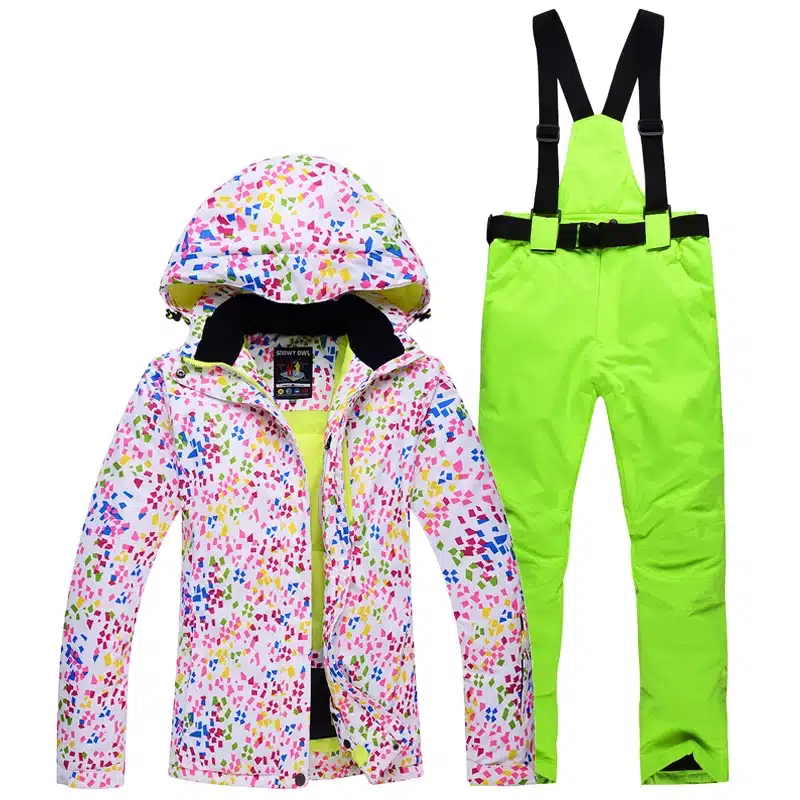 Cheaper woman skiing suit sets snowboarding clothes waterproof windproof winter Snow Costumes jackets +bibs pants Ski suit Hot 18