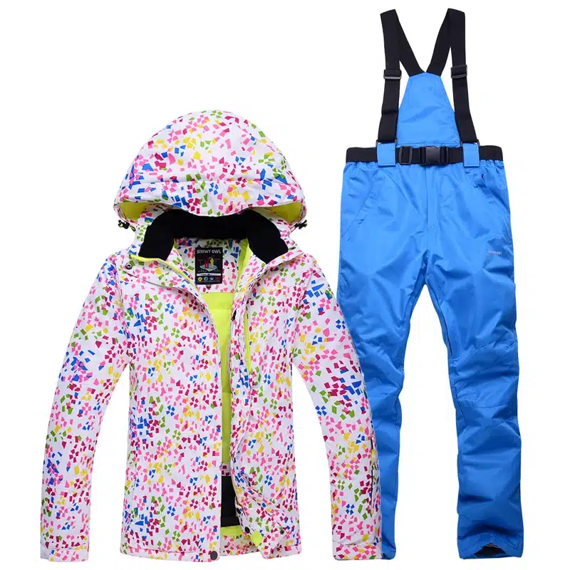 Cheaper woman skiing suit sets snowboarding clothes waterproof windproof winter Snow Costumes jackets +bibs pants Ski suit Hot 23