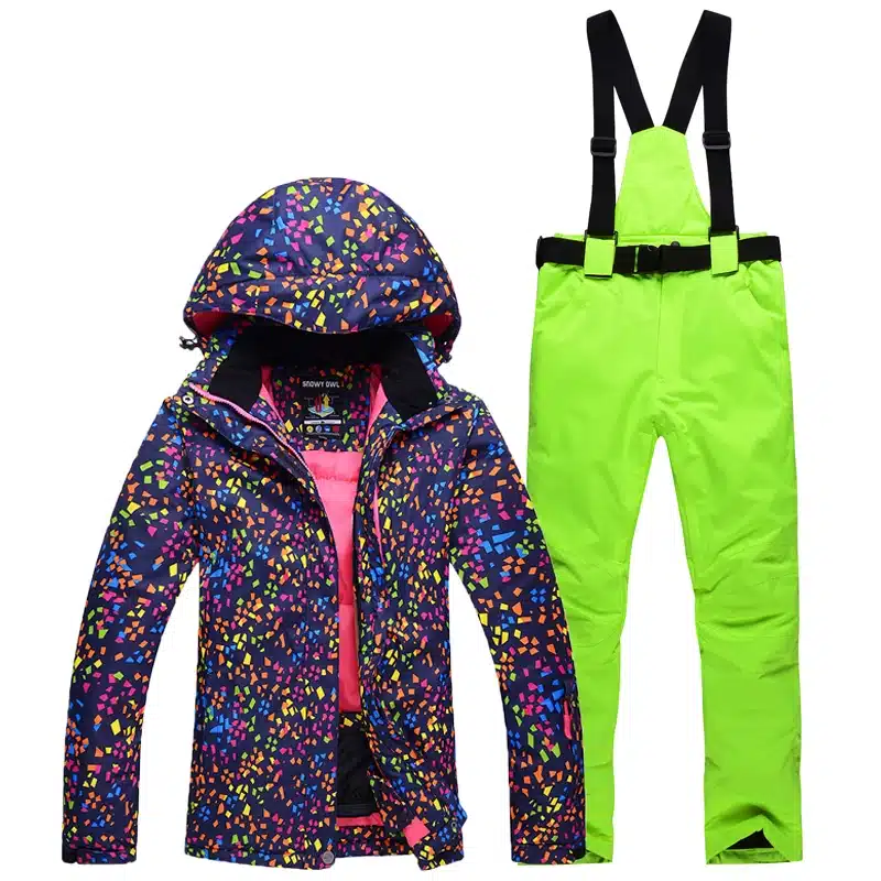 Cheaper woman skiing suit sets snowboarding clothes waterproof windproof winter Snow Costumes jackets +bibs pants Ski suit Hot 25