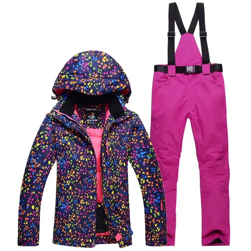 Cheaper woman skiing suit sets snowboarding clothes waterproof windproof winter Snow Costumes jackets +bibs pants Ski suit Hot 28