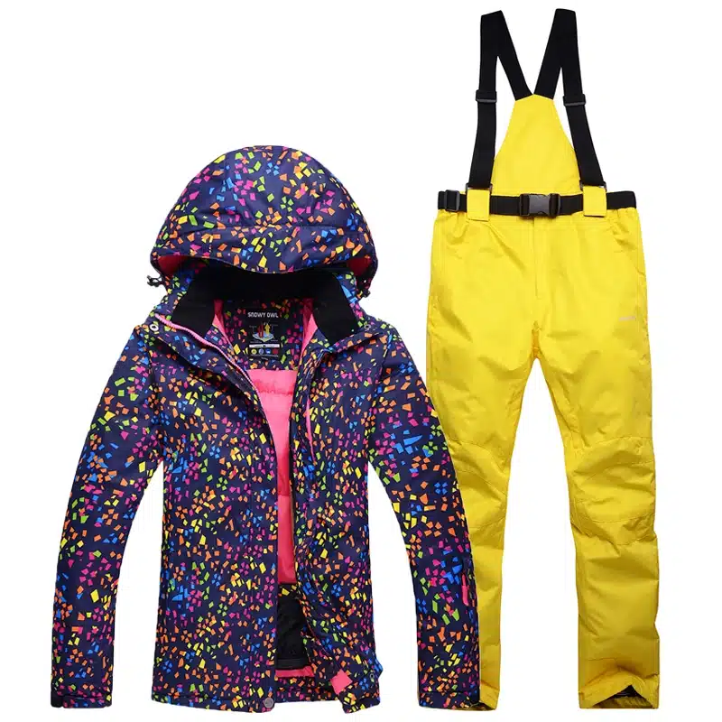 Cheaper woman skiing suit sets snowboarding clothes waterproof windproof winter Snow Costumes jackets +bibs pants Ski suit Hot 29