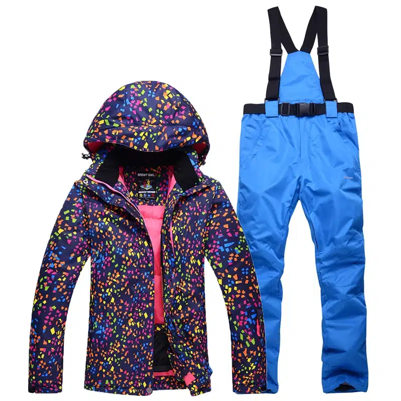 Cheaper woman skiing suit sets snowboarding clothes waterproof windproof winter Snow Costumes jackets +bibs pants Ski suit Hot 30