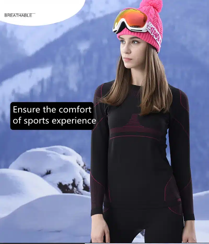 GSOU SNOW Brand Ski Underwear Women Men Long Johns Skiing Suit Quick Dry Thermal Ski Jacket Pants Breathable Winter Outdoor Coat 12