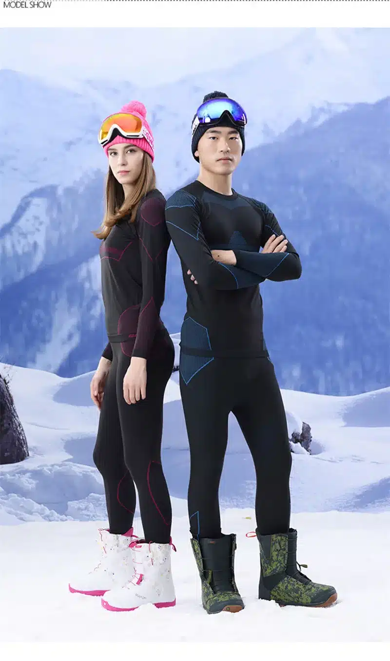 GSOU SNOW Brand Ski Underwear Women Men Long Johns Skiing Suit Quick Dry Thermal Ski Jacket Pants Breathable Winter Outdoor Coat 18