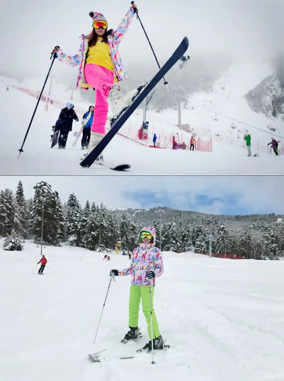 Women Ski Suit Brands Winter 2018 High Quality Warm Waterproof Windproof Clothes Snow Pants And Jacket Skiing Snowboarding Suits 18