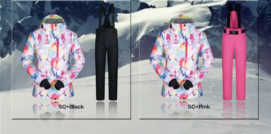 Women Ski Suit Brands Winter 2018 High Quality Warm Waterproof Windproof Clothes Snow Pants And Jacket Skiing Snowboarding Suits 45