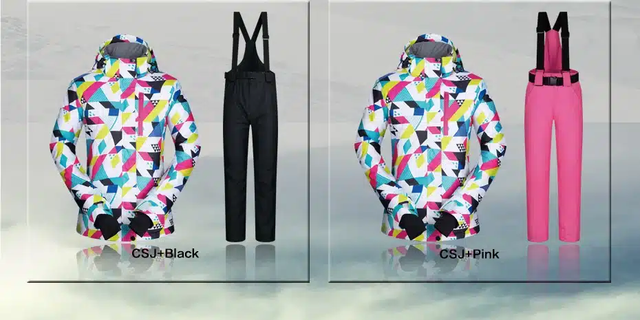 Women Ski Suit Brands Winter 2018 High Quality Warm Waterproof Windproof Clothes Snow Pants And Jacket Skiing Snowboarding Suits 46