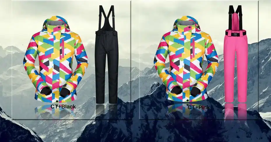 Women Ski Suit Brands Winter 2018 High Quality Warm Waterproof Windproof Clothes Snow Pants And Jacket Skiing Snowboarding Suits 52