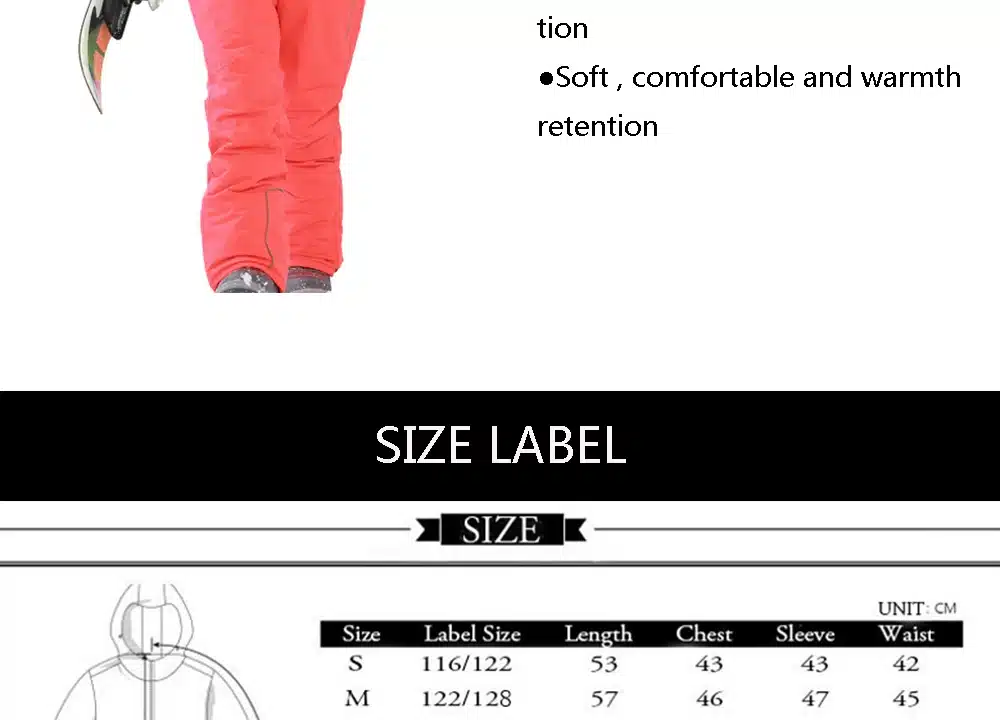 New arrival Brand Detector Children's ski&snowboard suits thick warm windproof&waterproof jacket and pant for boys and girls 3