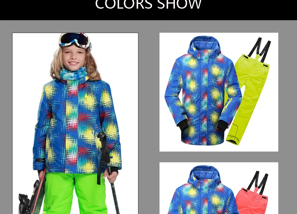 New arrival Brand Detector Children's ski&snowboard suits thick warm windproof&waterproof jacket and pant for boys and girls 5