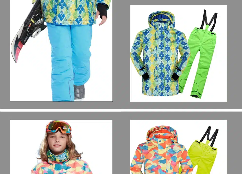 New arrival Brand Detector Children's ski&snowboard suits thick warm windproof&waterproof jacket and pant for boys and girls 7