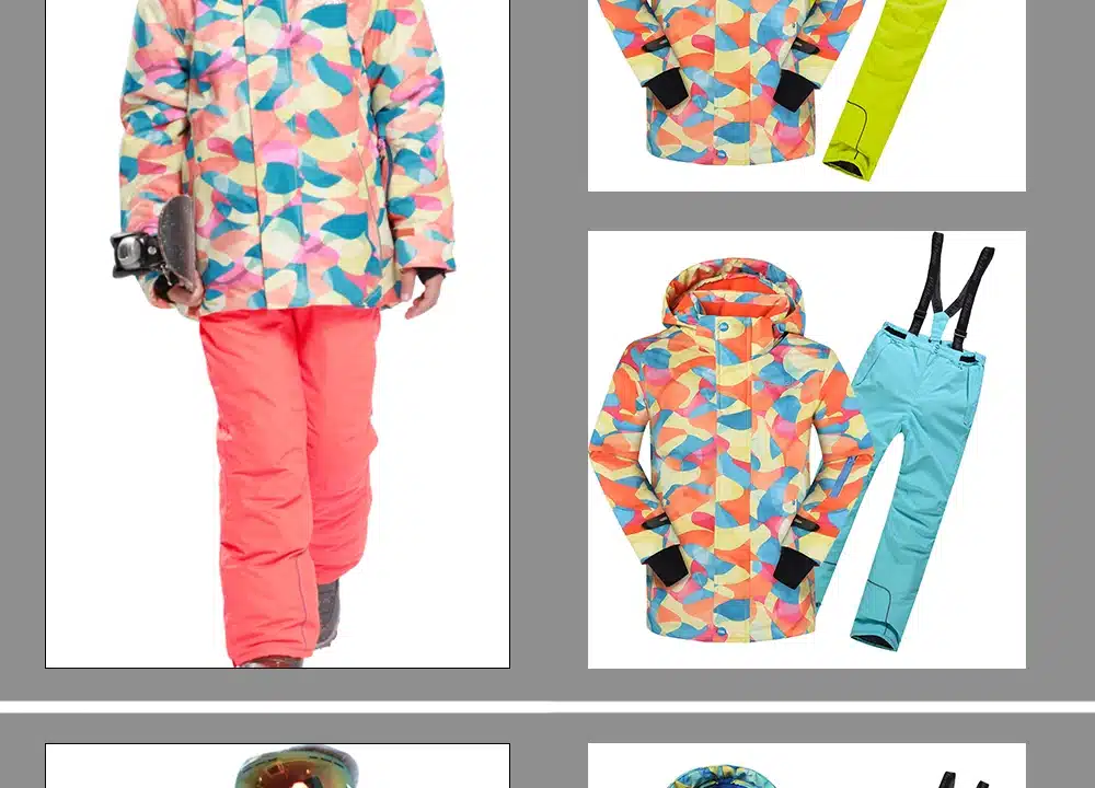 New arrival Brand Detector Children's ski&snowboard suits thick warm windproof&waterproof jacket and pant for boys and girls 8
