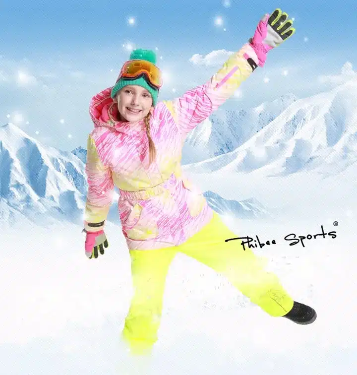 Detector Girls Ski Set Winter Warm Ski Jacket Chilldren Outdoor Waterproof Windproof Snowboard Suit 2