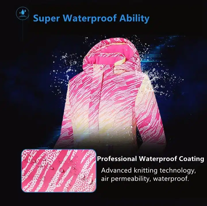 Detector Girls Ski Set Winter Warm Ski Jacket Chilldren Outdoor Waterproof Windproof Snowboard Suit 5