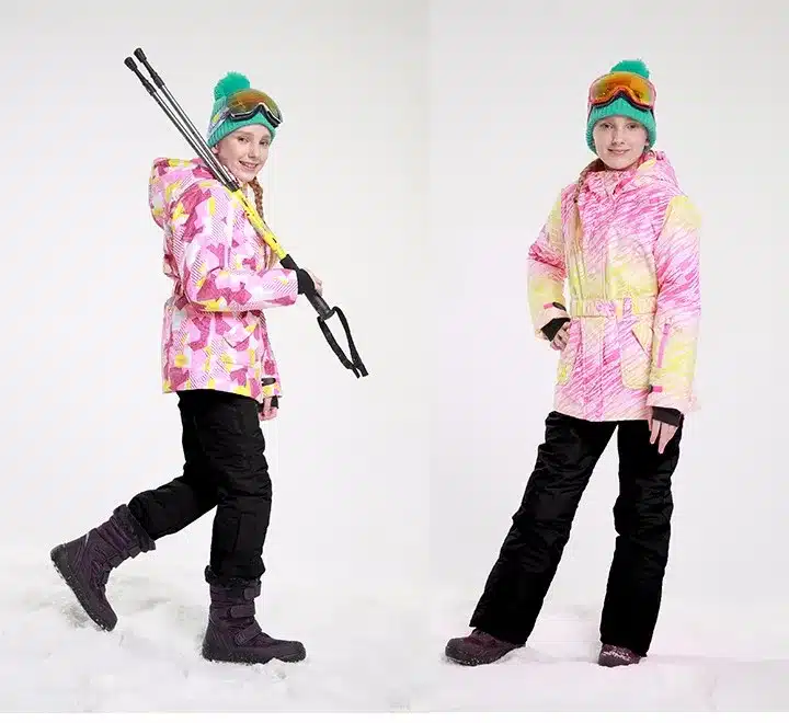 Detector Girls Ski Set Winter Warm Ski Jacket Chilldren Outdoor Waterproof Windproof Snowboard Suit 17