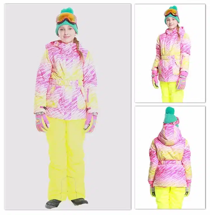 Detector Girls Ski Set Winter Warm Ski Jacket Chilldren Outdoor Waterproof Windproof Snowboard Suit 18