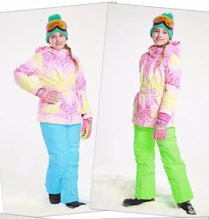 Detector Girls Ski Set Winter Warm Ski Jacket Chilldren Outdoor Waterproof Windproof Snowboard Suit 19