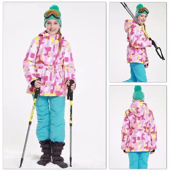 Detector Girls Ski Set Winter Warm Ski Jacket Chilldren Outdoor Waterproof Windproof Snowboard Suit 21