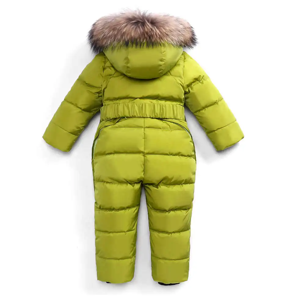 Russian Winter Jumpsuits Outdoor Wear Kids Ski Suit Children Down Rompers with Real Fur Hooded Warm Boys Girls for -30 Degree 16