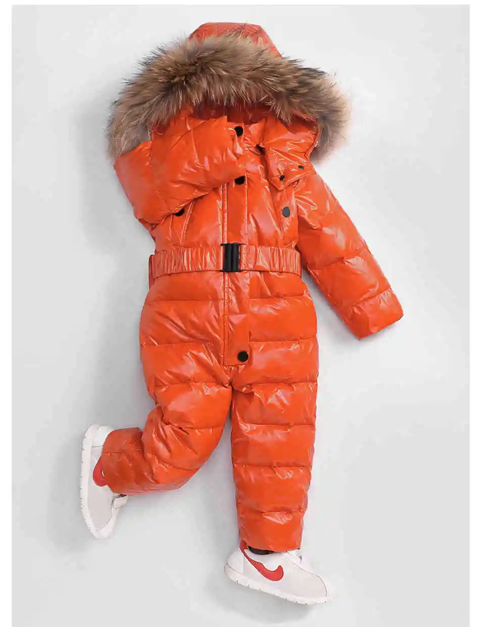 Russian Winter Jumpsuits Outdoor Wear Kids Ski Suit Children Down Rompers with Real Fur Hooded Warm Boys Girls for -30 Degree 20