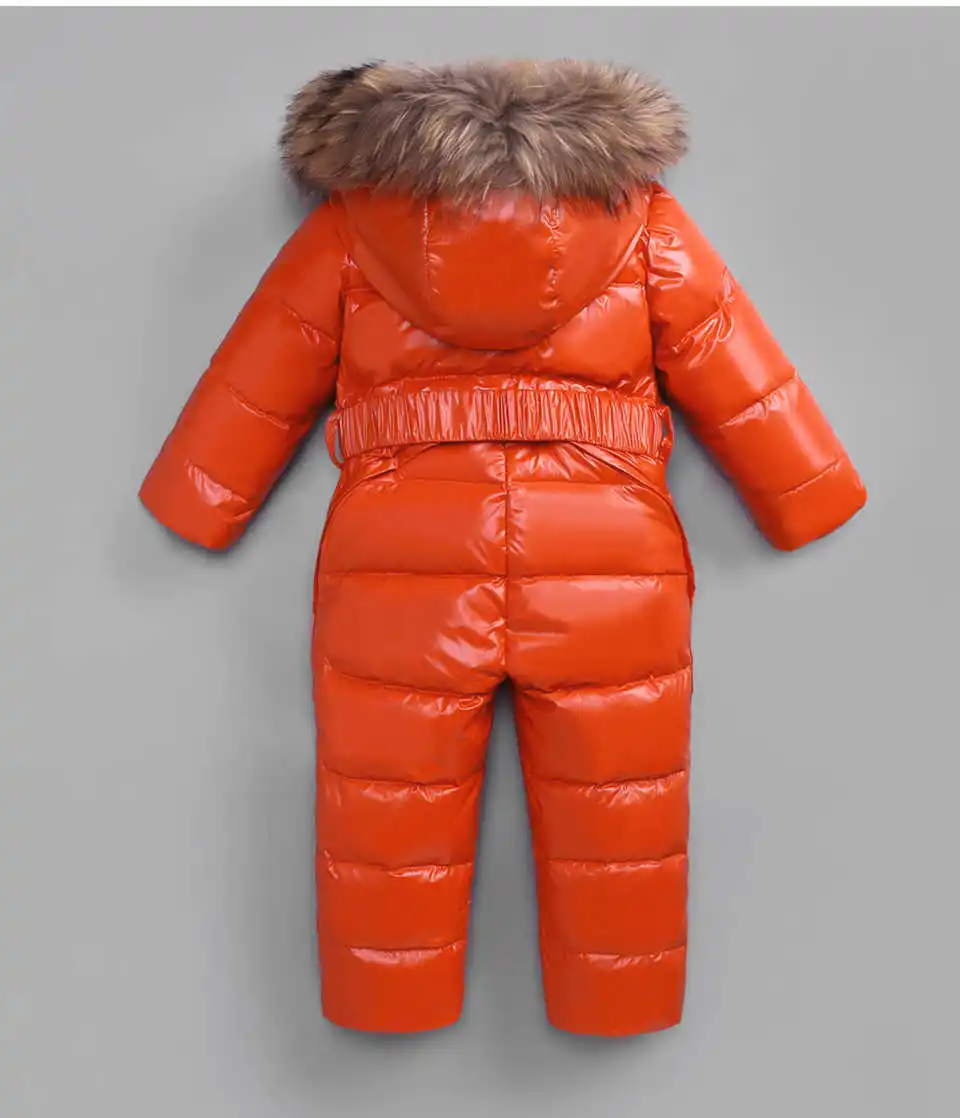 Russian Winter Jumpsuits Outdoor Wear Kids Ski Suit Children Down Rompers with Real Fur Hooded Warm Boys Girls for -30 Degree 21