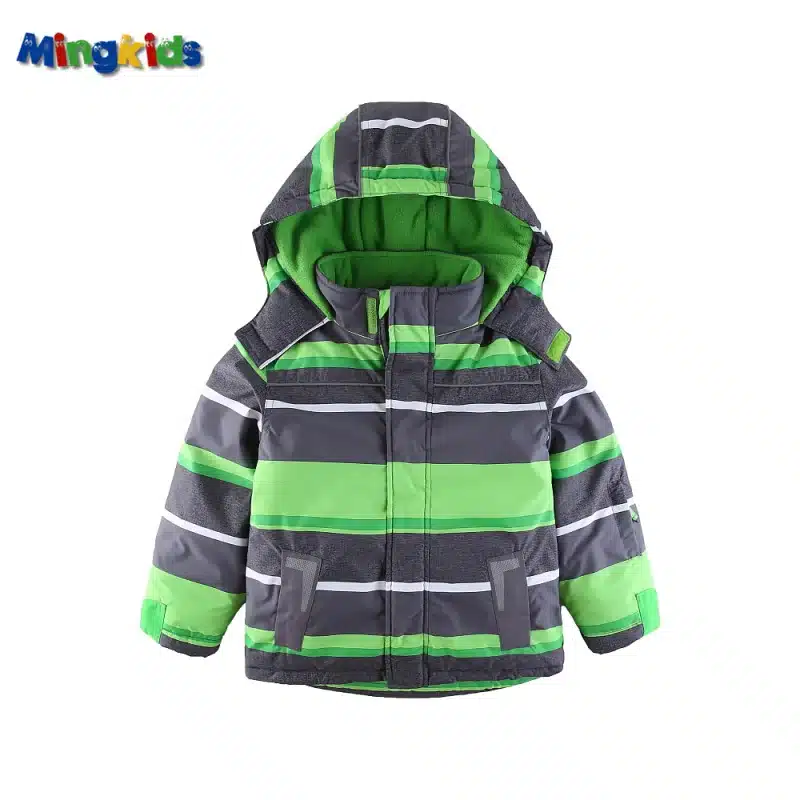 Mingkids Snowsuit toddler Boy Ski set Outdoor Winter Warm Snow Suit hooded waterproof windproof padded European Size 11