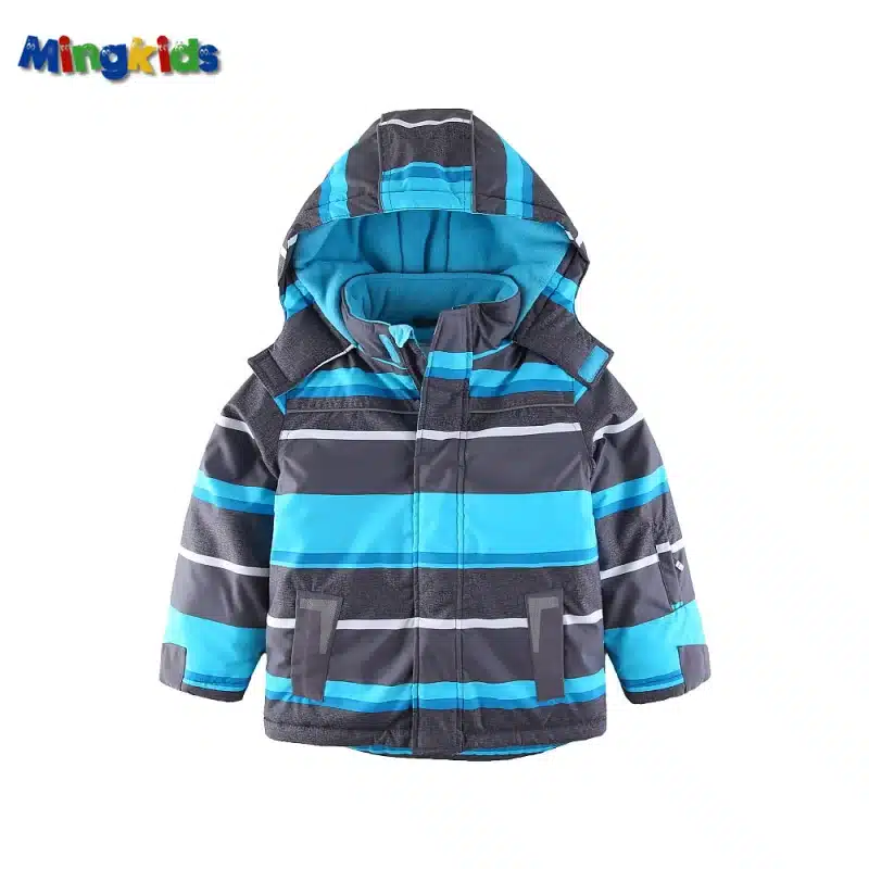 Mingkids Snowsuit toddler Boy Ski set Outdoor Winter Warm Snow Suit hooded waterproof windproof padded European Size 13