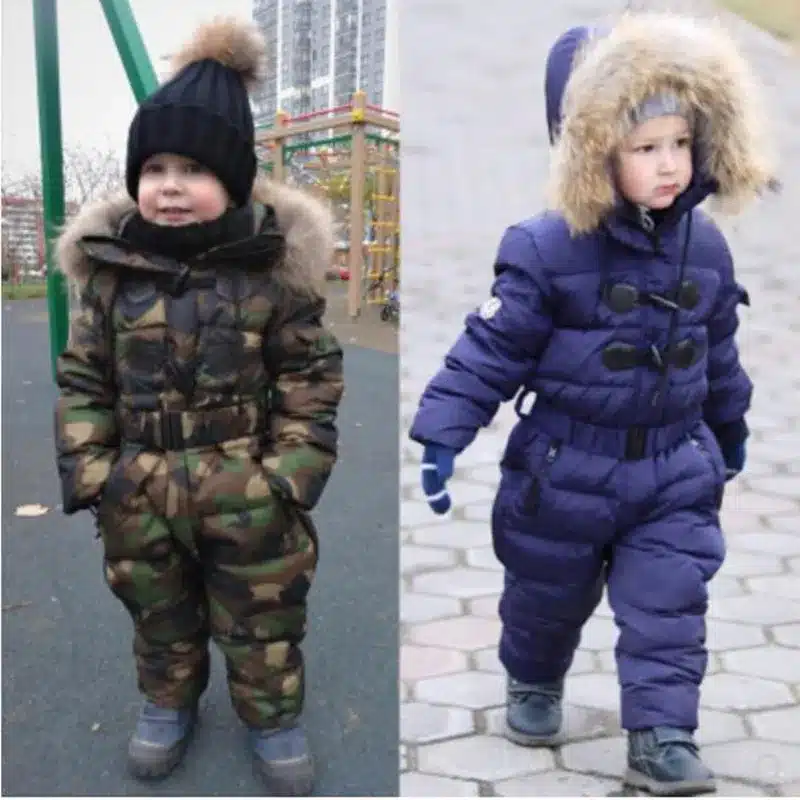 Outdoor Wear Kids Ski Suit Children Down Rompers With Genuine Fur Hood Warm Boys Girls Winter Jumpsuits For -30 Degree 3-8 Years 12