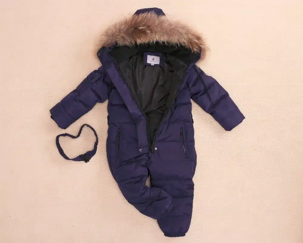 Outdoor Wear Kids Ski Suit Children Down Rompers With Genuine Fur Hood Warm Boys Girls Winter Jumpsuits For -30 Degree 3-8 Years 20
