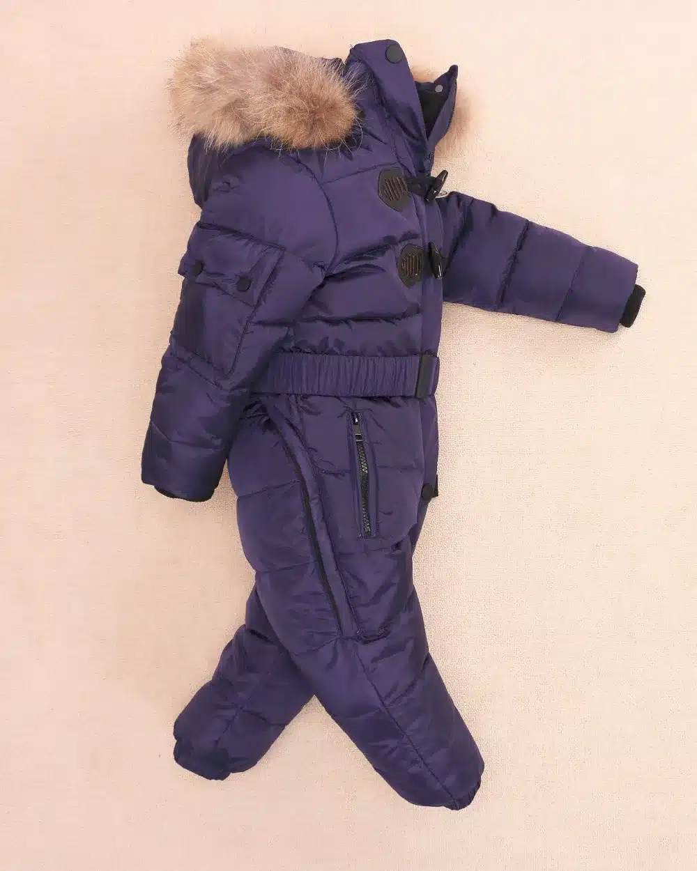Outdoor Wear Kids Ski Suit Children Down Rompers With Genuine Fur Hood Warm Boys Girls Winter Jumpsuits For -30 Degree 3-8 Years 24