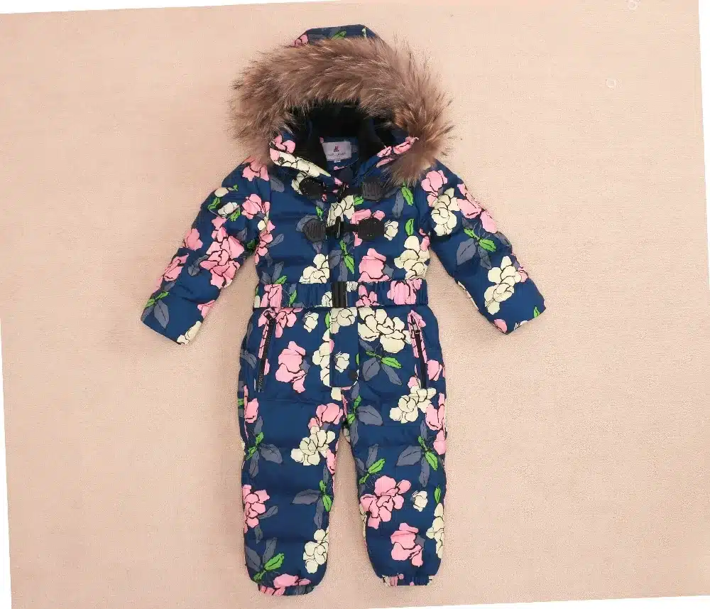 Outdoor Wear Kids Ski Suit Children Down Rompers With Genuine Fur Hood Warm Boys Girls Winter Jumpsuits For -30 Degree 3-8 Years 29