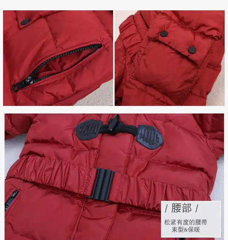 Outdoor Wear Kids Ski Suit Children Down Rompers With Genuine Fur Hood Warm Boys Girls Winter Jumpsuits For -30 Degree 3-8 Years 38
