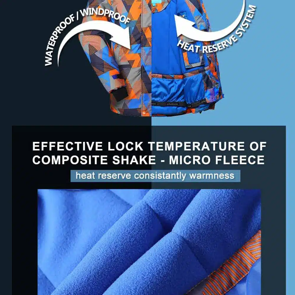 Detector Winter Thicken Boys Clothing Outdoor Set Snowboard Ski Set Jacket + Pants Winter Twinset Suitable -20-30 degree 7