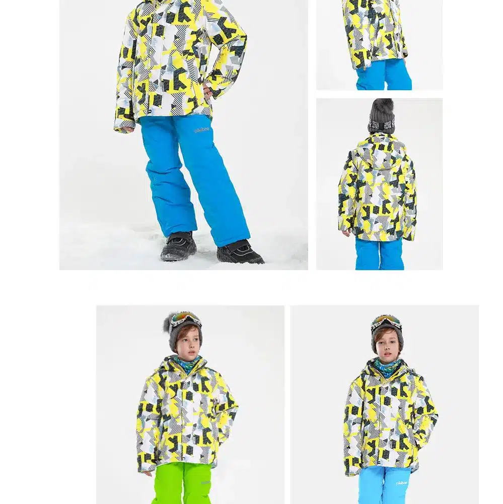 Detector Winter Thicken Boys Clothing Outdoor Set Snowboard Ski Set Jacket + Pants Winter Twinset Suitable -20-30 degree 21