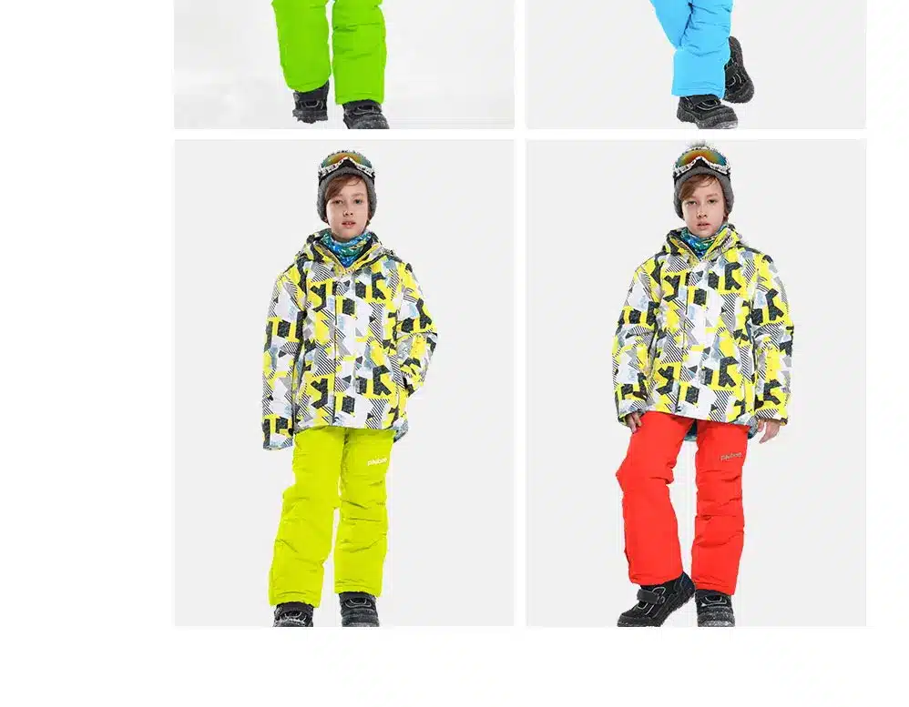 Detector Winter Thicken Boys Clothing Outdoor Set Snowboard Ski Set Jacket + Pants Winter Twinset Suitable -20-30 degree 22