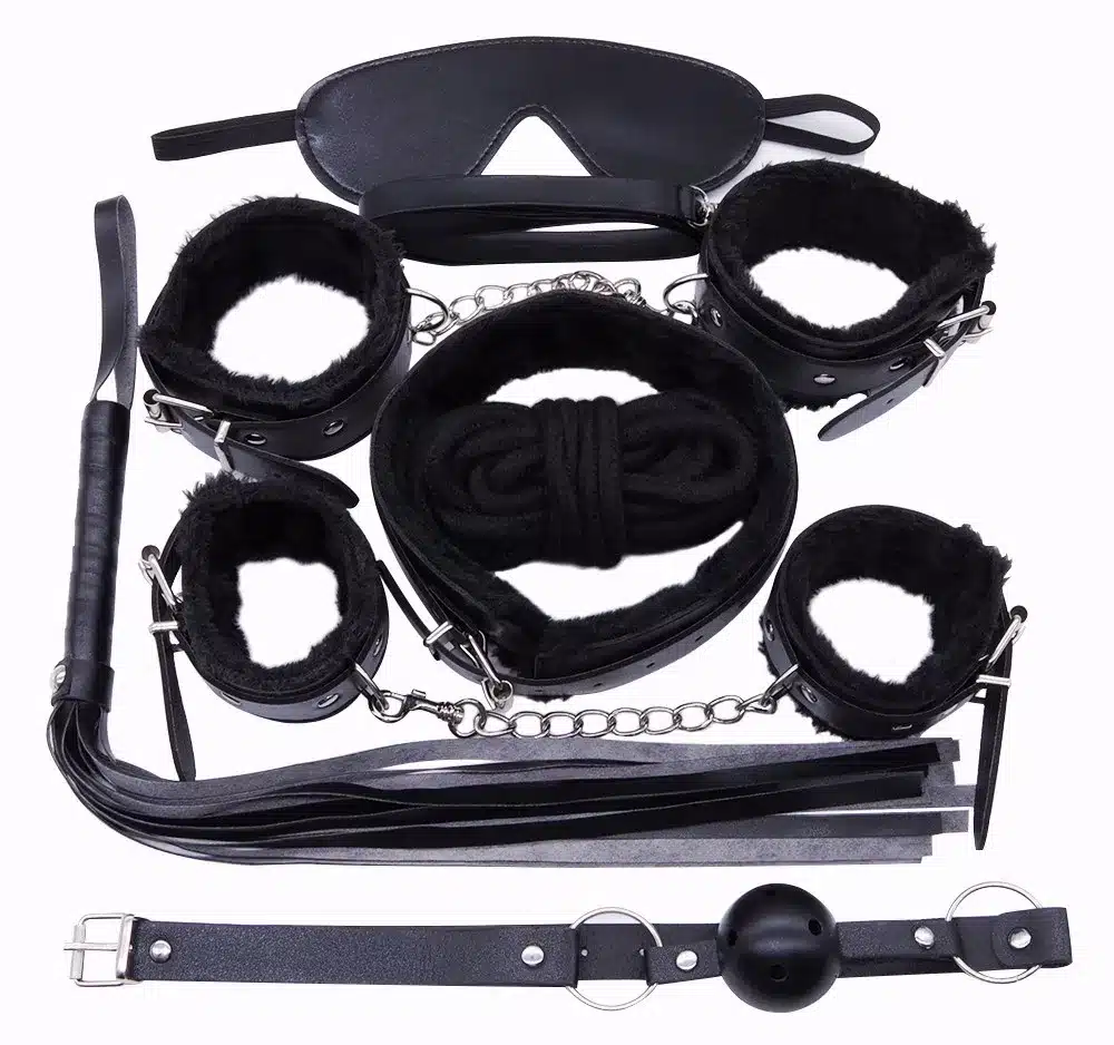 DOMI Hot sale 10pcs/Set PU Leather Adult Game Erotic bdsm Toy Women Fetish Bondage Sex toys 11