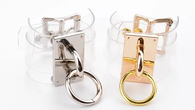 Designed Handmade Oversized Double Layer Leather Band Cover Wrist Bracelet Bondage BDSM Silver Gold Metal O Round Gothic Bangles 18