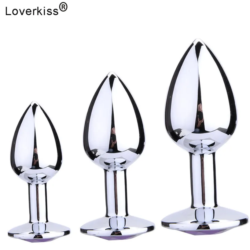 Loverkiss S/M/L 3pcs Alloy Butt Plug Jewel Anal Plug Set,Adult Games Anal Sex Trainer Bdsm Bondage Anal Sex Toys for Couples 2