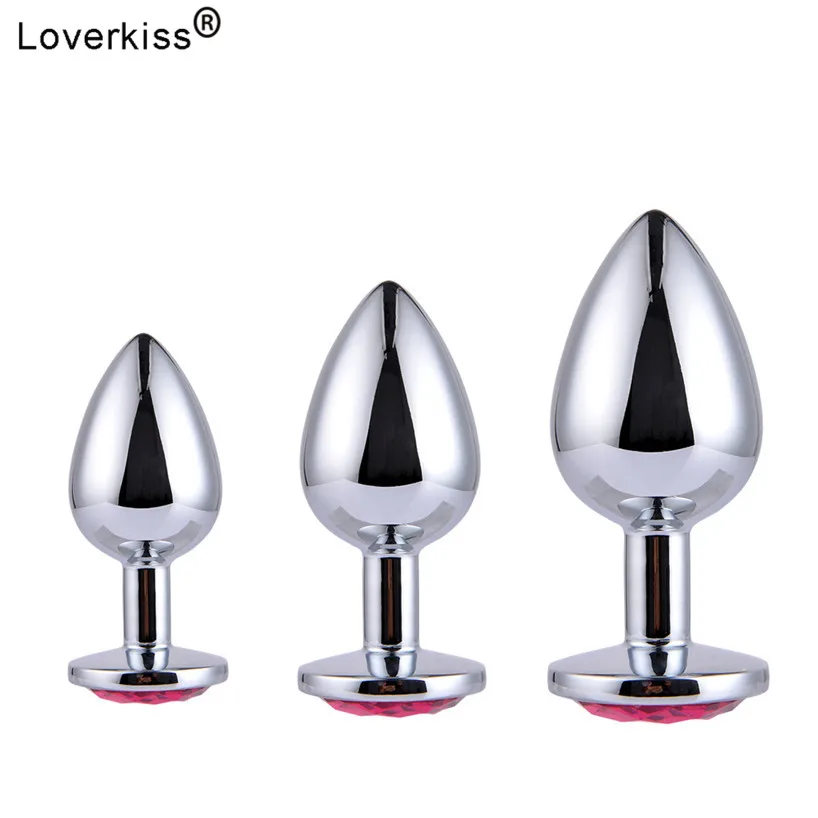 Loverkiss S/M/L 3pcs Alloy Butt Plug Jewel Anal Plug Set,Adult Games Anal Sex Trainer Bdsm Bondage Anal Sex Toys for Couples 4