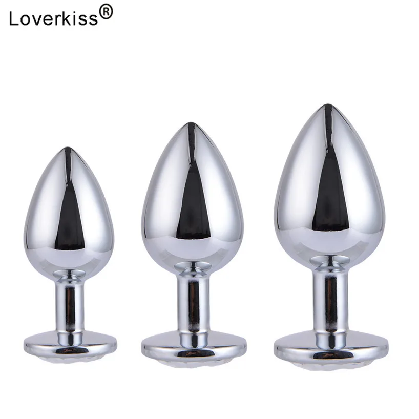 Loverkiss S/M/L 3pcs Alloy Butt Plug Jewel Anal Plug Set,Adult Games Anal Sex Trainer Bdsm Bondage Anal Sex Toys for Couples 10