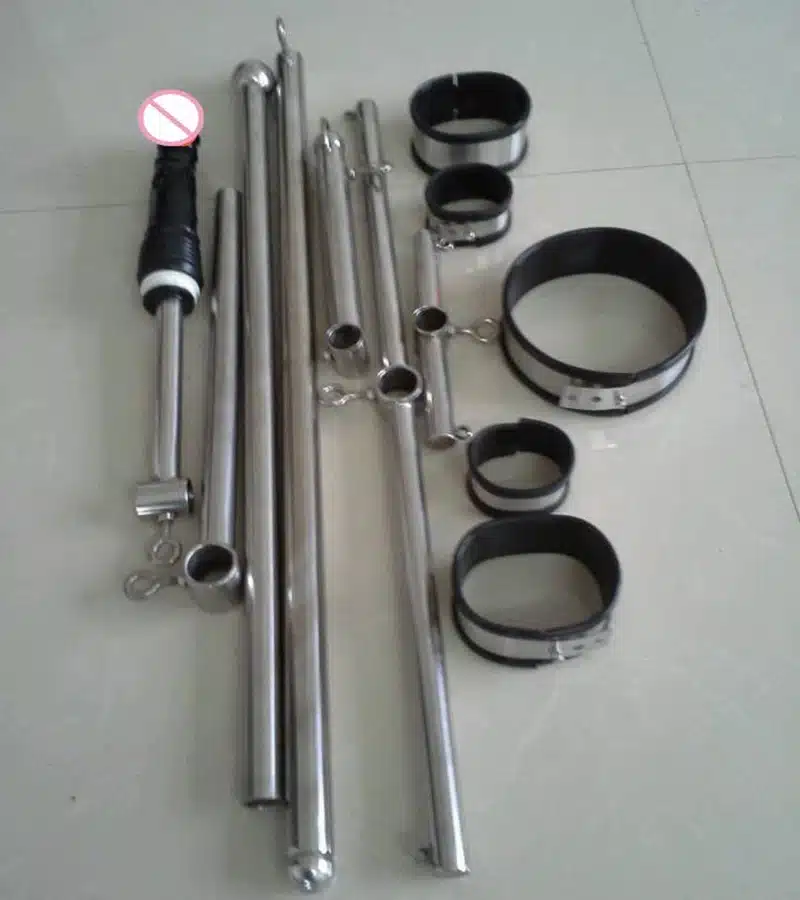 Stainless steel frame restraint+dildo,sex bdsm bondage Handcuffs sex toys for couples adult Games fetish bdsm sex tools for sale 9