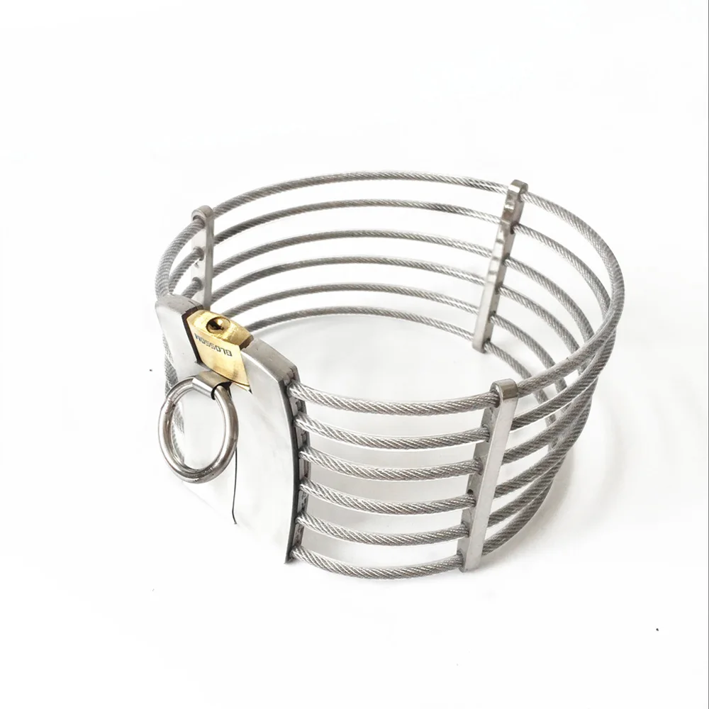 HOT fashion stainless steel metal bondage restraints neck collar slave bdsm collars feish sex toys for adult games products 4