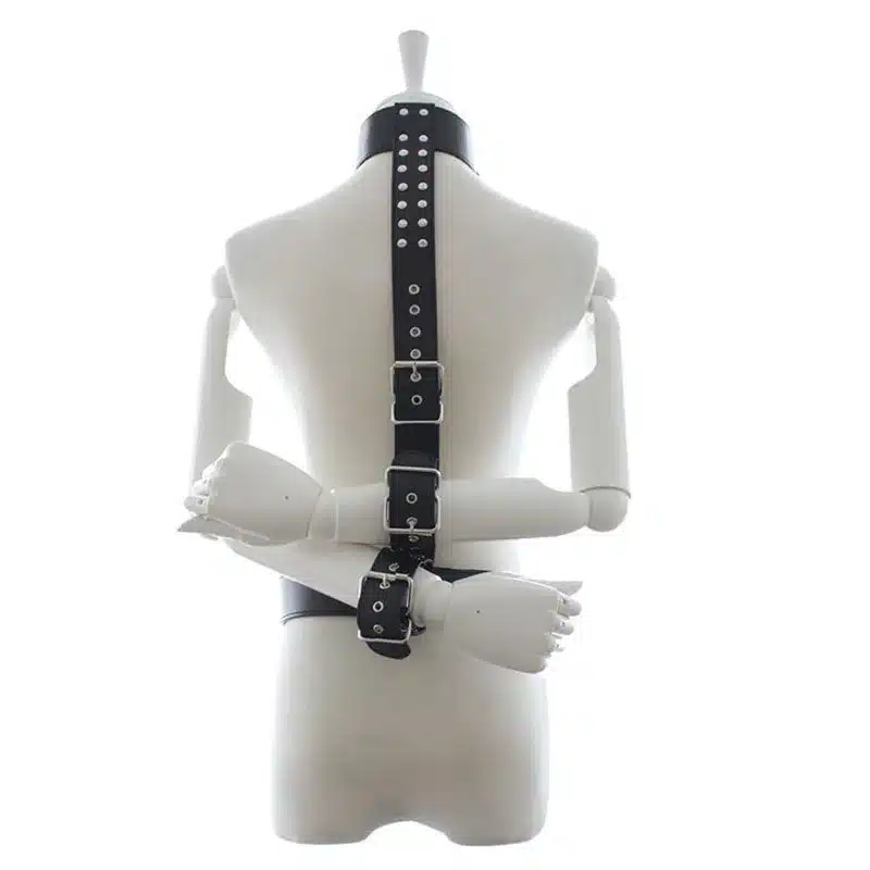 High quality leather bondage harness neck wrist restraints slave collar hand cuffs bdsm fetish handcuffs sex toys for adults 1