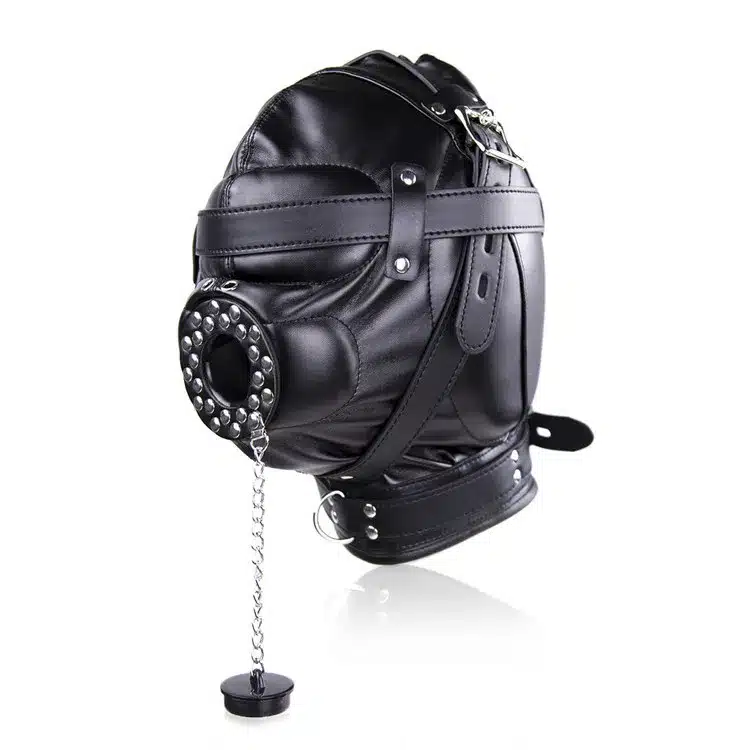 Newest Fetish Leather Bondage Hood Open Mouth Sex Slave Gag Mask BDSM Bondage Restraints Erotic Sex Toys For Couples,Adult Game 2