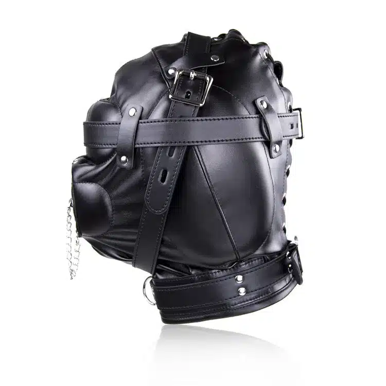Newest Fetish Leather Bondage Hood Open Mouth Sex Slave Gag Mask BDSM Bondage Restraints Erotic Sex Toys For Couples,Adult Game 4
